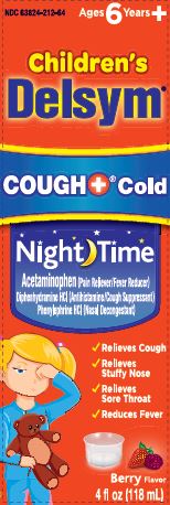 DELSYM Childrens Liquid  Cough Plus Cold Nighttime Berry 64 oz
